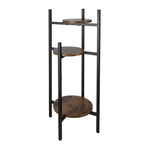 Metalni Stalak za Cvijeće s 3 Nivoa 81x27x27 cm Crno-smeđi