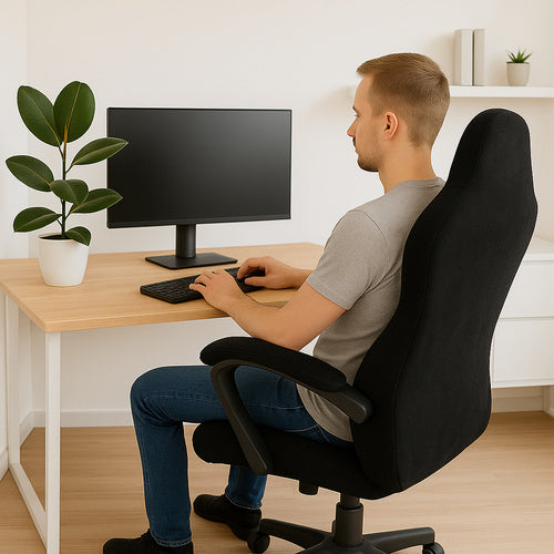 Navlaka za Gaming Stolicu s Naslonima za Ruke, Crna, Univerzalna Veličina
