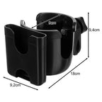 2u1 Držač Za Bočicu i Telefon Za Kolica, Crni, 18 x 9.2 x 9.4 cm