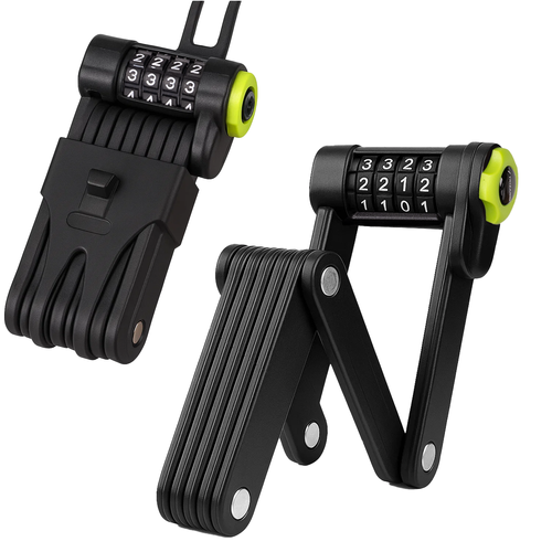 Preklopni Lokot za Bicikl s Kombinacijom, Crni, 45 x 8 cm