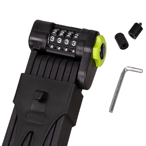 Preklopni Lokot za Bicikl s Kombinacijom, Crni, 45 x 8 cm