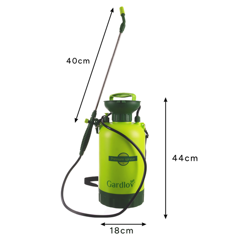 Vrtna Tlačna Prskalica 5L s Ramenskim Remenom i Dugom Lulom, Zelena