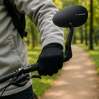 Lijevo Biciklističko Ogledalo 19 x 7 cm Crno, Podesivo i Neuništivo