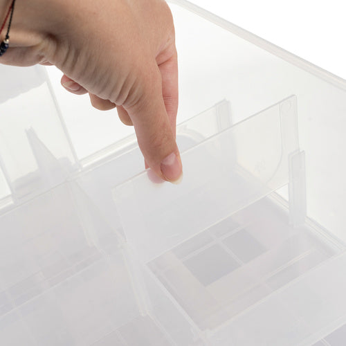 Organizator za Kocke s 3 Razine, 22l, Prozirni, 22.5 x 30.5 x 32.4 cm