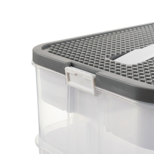 Organizator za Kocke s 3 Razine, 22l, Prozirni, 22.5 x 30.5 x 32.4 cm