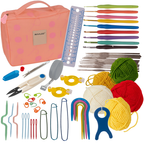 Set za Kukičanje 58 Dijelova u Kutiji 23 x 19 x 8 cm, Višebojni