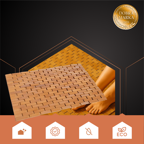 Bambusova Protuklizna Podloga za Kupaonicu 80x50 cm, Vodootporna