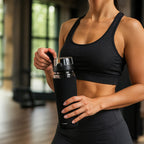 Sportska Boca za Vodu s Voćnim Umetkom 1L, Prozirna/Crna, 25 x 8 cm