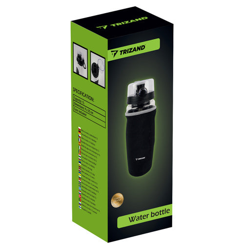 Sportska Boca za Vodu s Voćnim Umetkom 1L, Prozirna/Crna, 25 x 8 cm