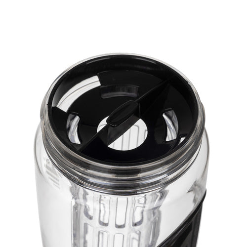 Sportska Boca za Vodu s Voćnim Umetkom 1L, Prozirna/Crna, 25 x 8 cm
