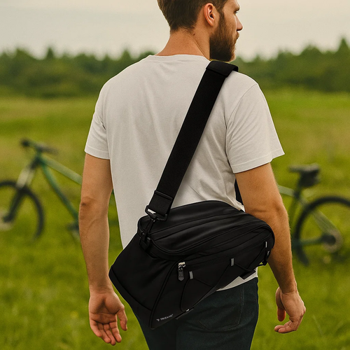 Vodootporne Biciklističke Torbe s Termo Središnjom Torbom 16 L, Set od 3, Crne