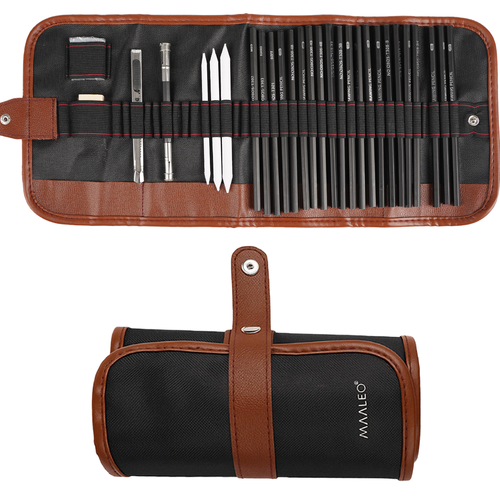 Set Za Slikanje i Skiciranje 29 Dijelova u Crnoj Torbi 47 x 20.5 x 2.5 cm