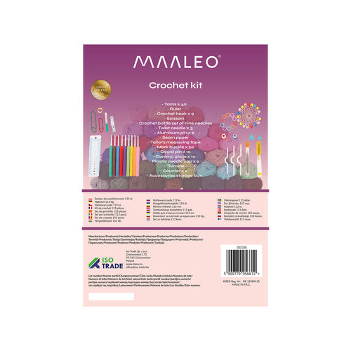 Set za Kukičanje 113 Dijelova s Torbom, Višebojni, 29 x 39 cm