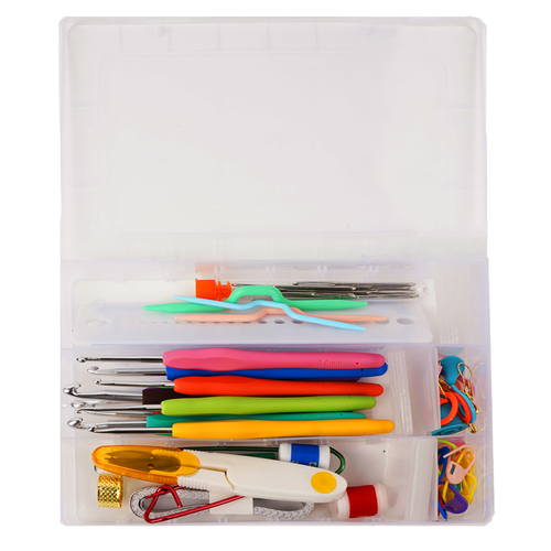 Set za Kukičanje 113 Dijelova s Torbom, Višebojni, 29 x 39 cm