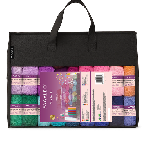 Set za Kukičanje 113 Dijelova s Torbom, Višebojni, 29 x 39 cm