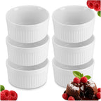 Keramički Ramekin Set 6 Komada, 200 ml, Bijeli, 9 x 4.6 cm