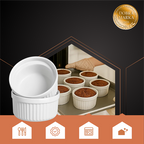 Keramički Ramekin Set 6 Komada, 200 ml, Bijeli, 9 x 4.6 cm