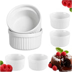 Keramički Ramekin Set 6 Komada, 200 ml, Bijeli, 9 x 4.6 cm