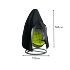 Zaštitna Navlaka za Viseću Ležaljku, Vrtni Stolac ili Ljuljačku 168 x 115 cm Crna