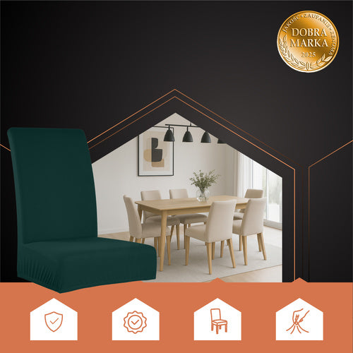 Set Navlaka za Stolice 6 Komada, 65x40x35 cm, Tamnozelene, Elastične