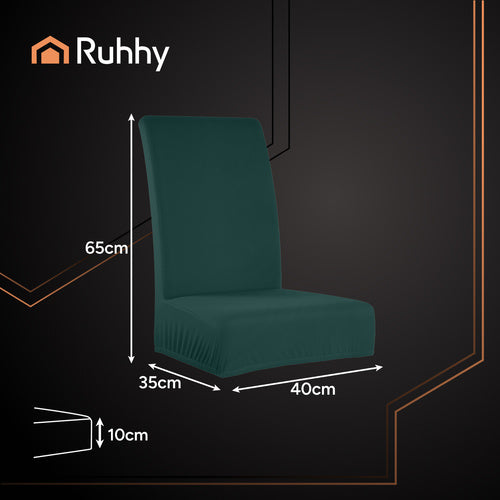 Set Navlaka za Stolice 6 Komada, 65x40x35 cm, Tamnozelene, Elastične