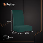 Set Navlaka za Stolice 6 Komada, 65x40x35 cm, Tamnozelene, Elastične