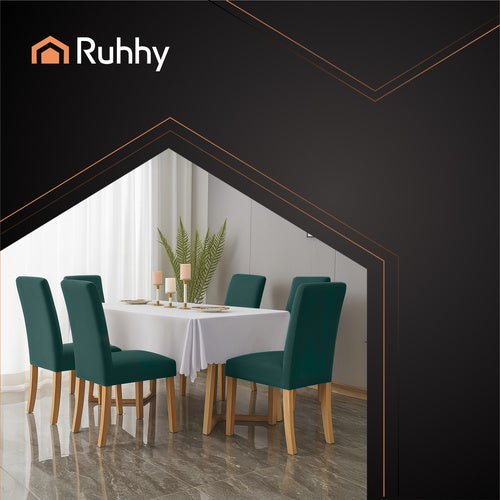 Set Navlaka za Stolice 6 Komada, 65x40x35 cm, Tamnozelene, Elastične