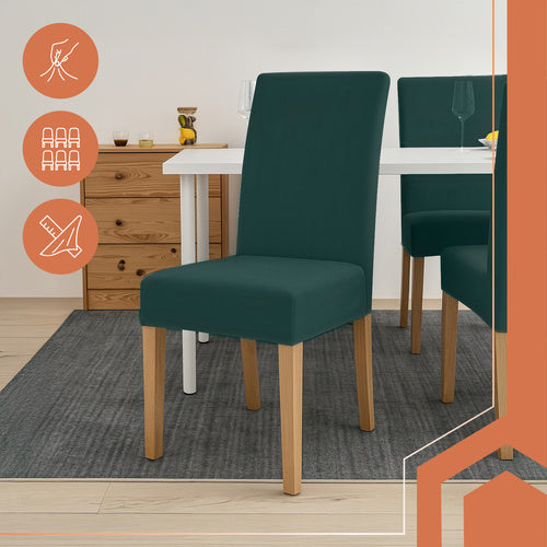 Set Navlaka za Stolice 6 Komada, 65x40x35 cm, Tamnozelene, Elastične