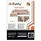 Bež Navlaka za Kutnu Sofu od Baršuna 145-185 cm