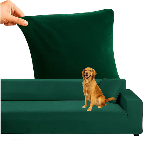 Navlaka za Kutnu Sofu 145-185 cm Zelena Baršunasta