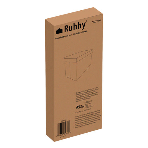 Sklopivi Sivi Tabure s Pretincem 60x30x30 cm