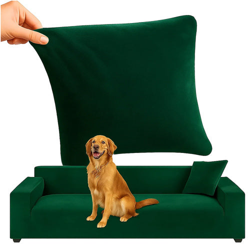 Navlaka za Kutnu Sofu 190-230 cm Tamnozelena Baršunasta