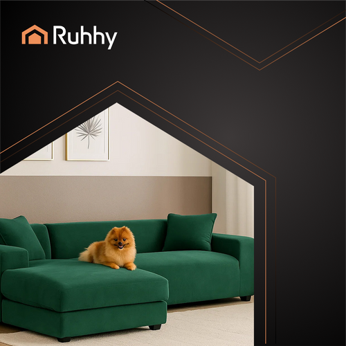 Navlaka za Kutnu Sofu 190-230 cm Tamnozelena Baršunasta