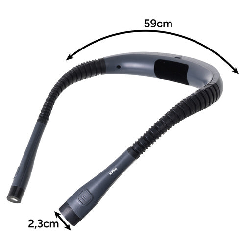 LED Lampa za Čitanje Oko Vrata, 59 x 2.3 cm, Siva