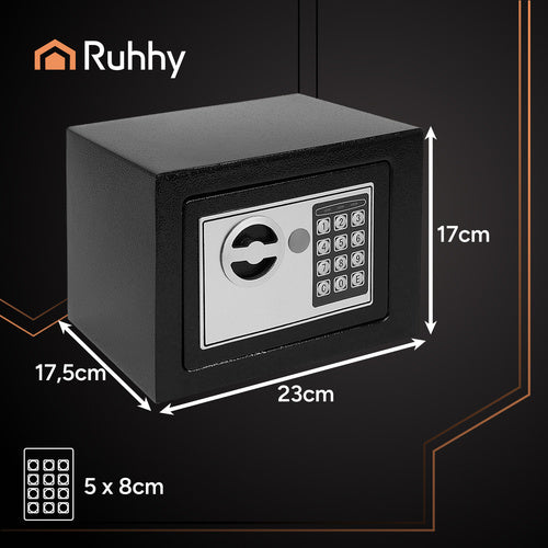 Sef s Elektroničkom Kombiniranom Bravom 23 x 17 x 17.5 cm Crni