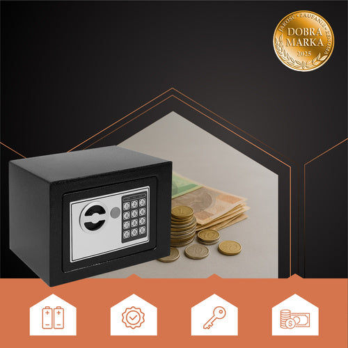 Sef s Elektroničkom Kombiniranom Bravom 23 x 17 x 17.5 cm Crni