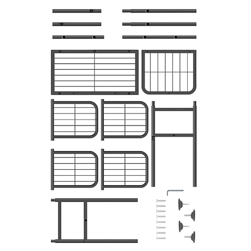 Stalak za Cvijeće od Metala 106 cm, Crni, 6 Razina