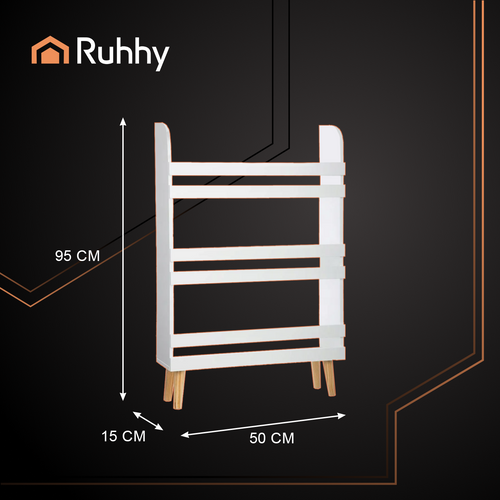 Bijela Dječja Polica za Igračke i Knjige s 3 Police 95 x 15 x 50 cm