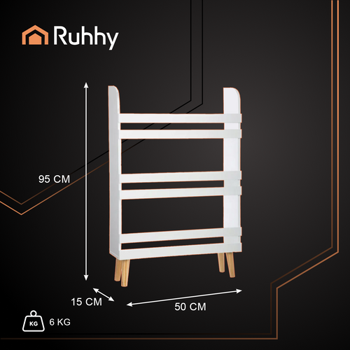 Bijela Dječja Polica za Igračke i Knjige s 3 Police 95 x 15 x 50 cm