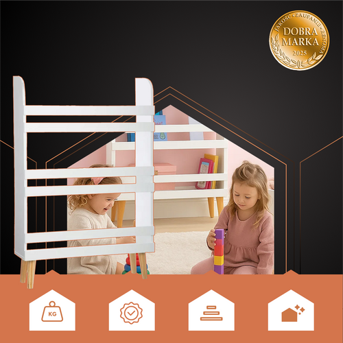 Bijela Dječja Polica za Igračke i Knjige s 3 Police 95 x 15 x 50 cm