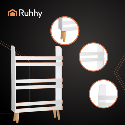 Bijela Dječja Polica za Igračke i Knjige s 3 Police 95 x 15 x 50 cm