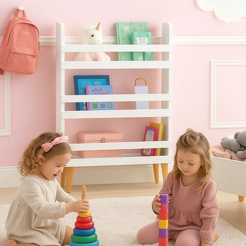 Bijela Dječja Polica za Igračke i Knjige s 3 Police 95 x 15 x 50 cm