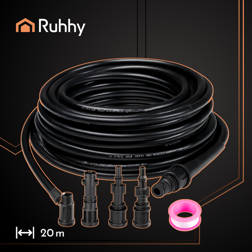 Crijevo za Čišćenje Cijevi s Adapterom 20 m Crno