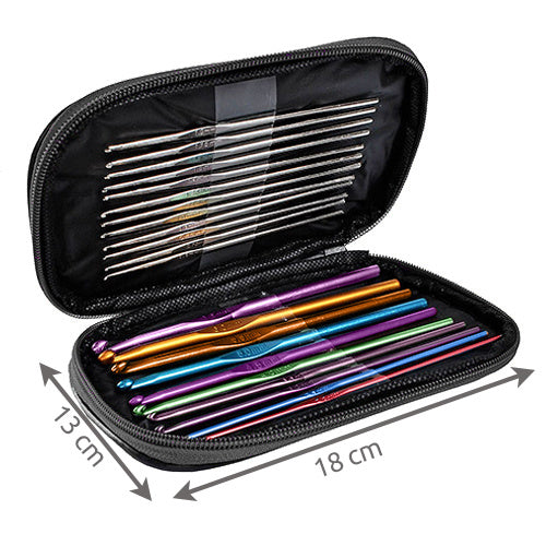 Set za Heklanje od 69 Dijelova s Torbicom, Višebojni, 13 x 18 cm