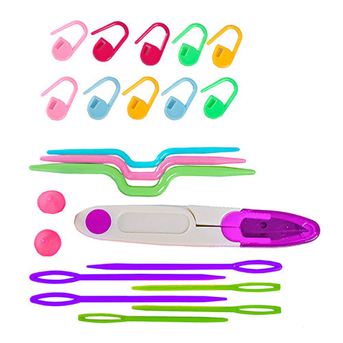 Set za Heklanje od 69 Dijelova s Torbicom, Višebojni, 13 x 18 cm