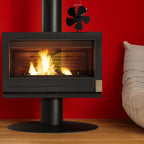 Ventilator za Kamin s 5 Lopatica, Crni, 16.3 x 9.5 x 22 cm