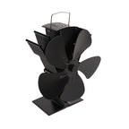 Ventilator za Kamin s 5 Lopatica, Crni, 16.3 x 9.5 x 22 cm