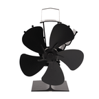 Ventilator za Kamin s 5 Lopatica, Crni, 16.3 x 9.5 x 22 cm