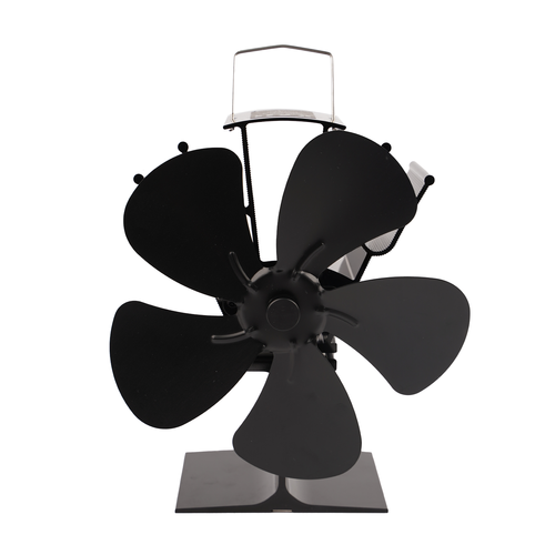 Ventilator za Kamin s 5 Lopatica, Crni, 16.3 x 9.5 x 22 cm