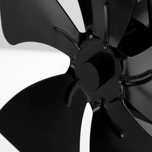 Ventilator za Kamin s 5 Lopatica, Crni, 16.3 x 9.5 x 22 cm